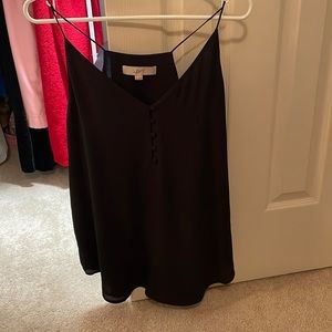 Loft 5 button black cami top